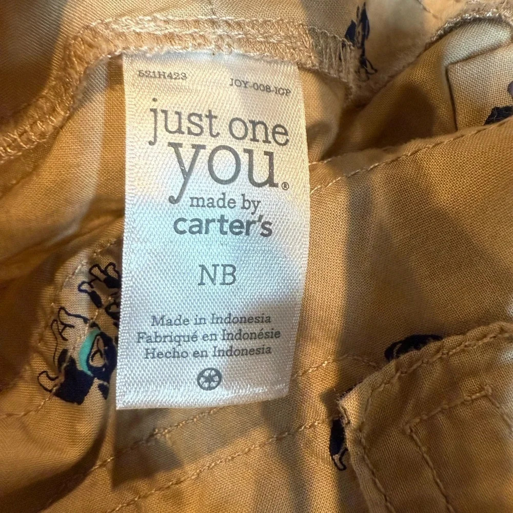 Carter's Beige Overalls with Dog Print